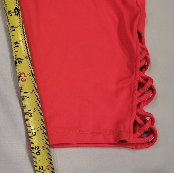 Lane Bryant LIVI High Rise Lattice Hem Active Leggings Sz 26/28 PINK - Picture 7 of 7